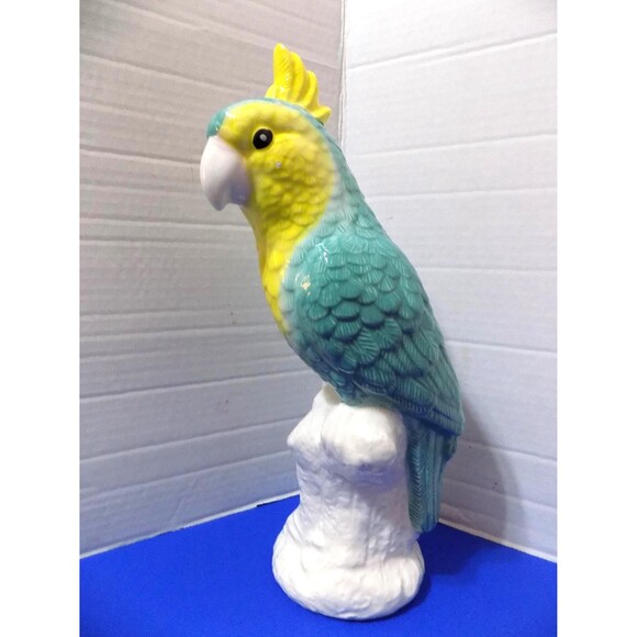 NEW Ceramic Cockatoo Parrot Statue Figurine Tropical Home Decor Birds - Picture 3 of 4